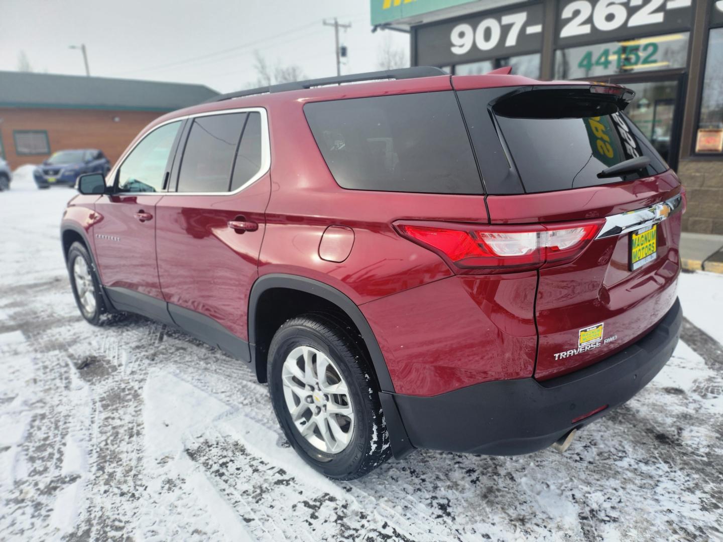 2020 Red /GRAY/BLACK Chevrolet Traverse LT (1GNEVGKW9LJ) with an 3.6l engine, 9 speed transmission, located at 1960 Industrial Drive, Wasilla, 99654, (907) 274-2277, 61.573475, -149.400146 - Photo#4